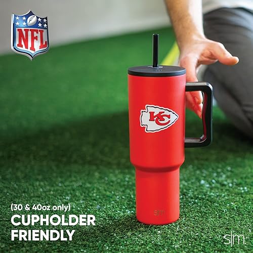 Miniatura 3 de Simple Modern Vaso con licencia oficial de la NFL de 50 onzas con asa y tapa con pajilla regalos de termo de fútbol para hombres mujeres Navidad