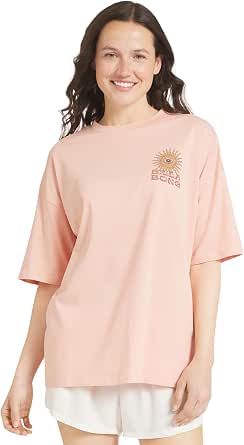 Billabong Women's Relaxed Fit Premium Soft Cotton Tee Short Sleeve Graphic Oversized T-Shirt
