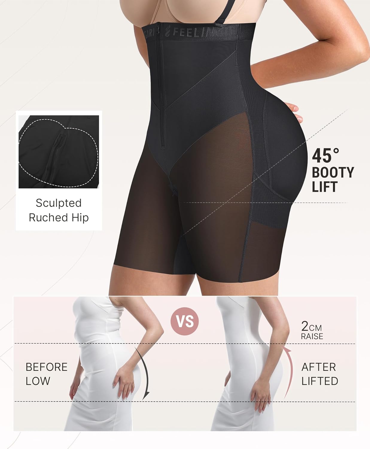 FeelinGirl Strapless Shapewear for Women Tummy Control Plus Size Butt Lifting Panties Postpartum Body Shaper - Image 2
