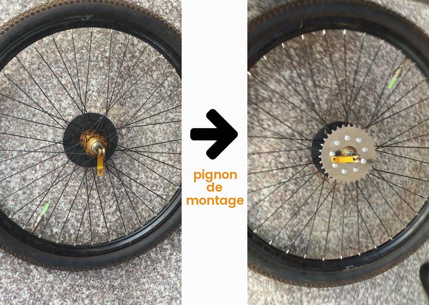 Nouveau kit de Conversion électrique 250W pour la Route à Bicyclette Ordinaire à clé personnalisé pour Le dérailleur à vélo à engrenage électrique (Thumb Kit)