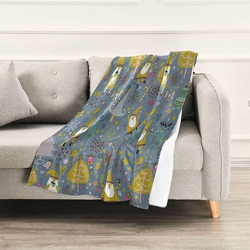 Miniatura 5 de FRODOTGV Santa Claus Reindeer Gift Hearts Trees Microfiber Blankets & Throws for Adults Kids, Comfy Fall Blanket for Travel Office 60x90 Inches