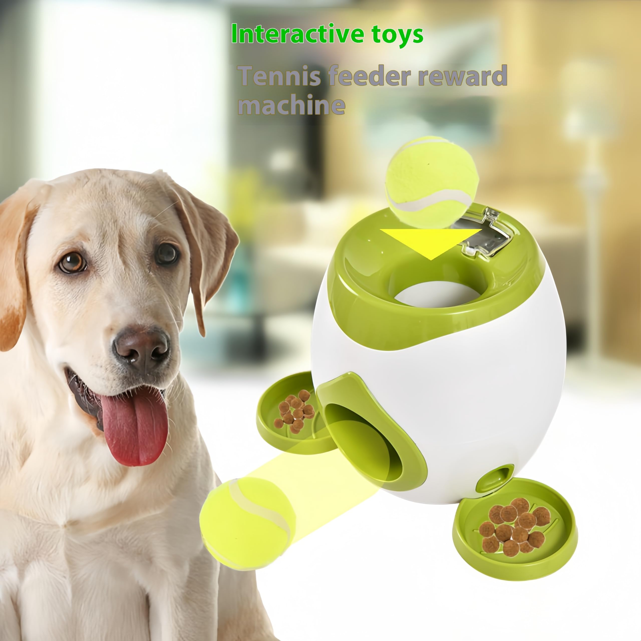Lanceur Automatique de Balle ABS pour Chien avec 2 Balles de Tennis, 2 Plateaux et 1 Cuillère - Gris