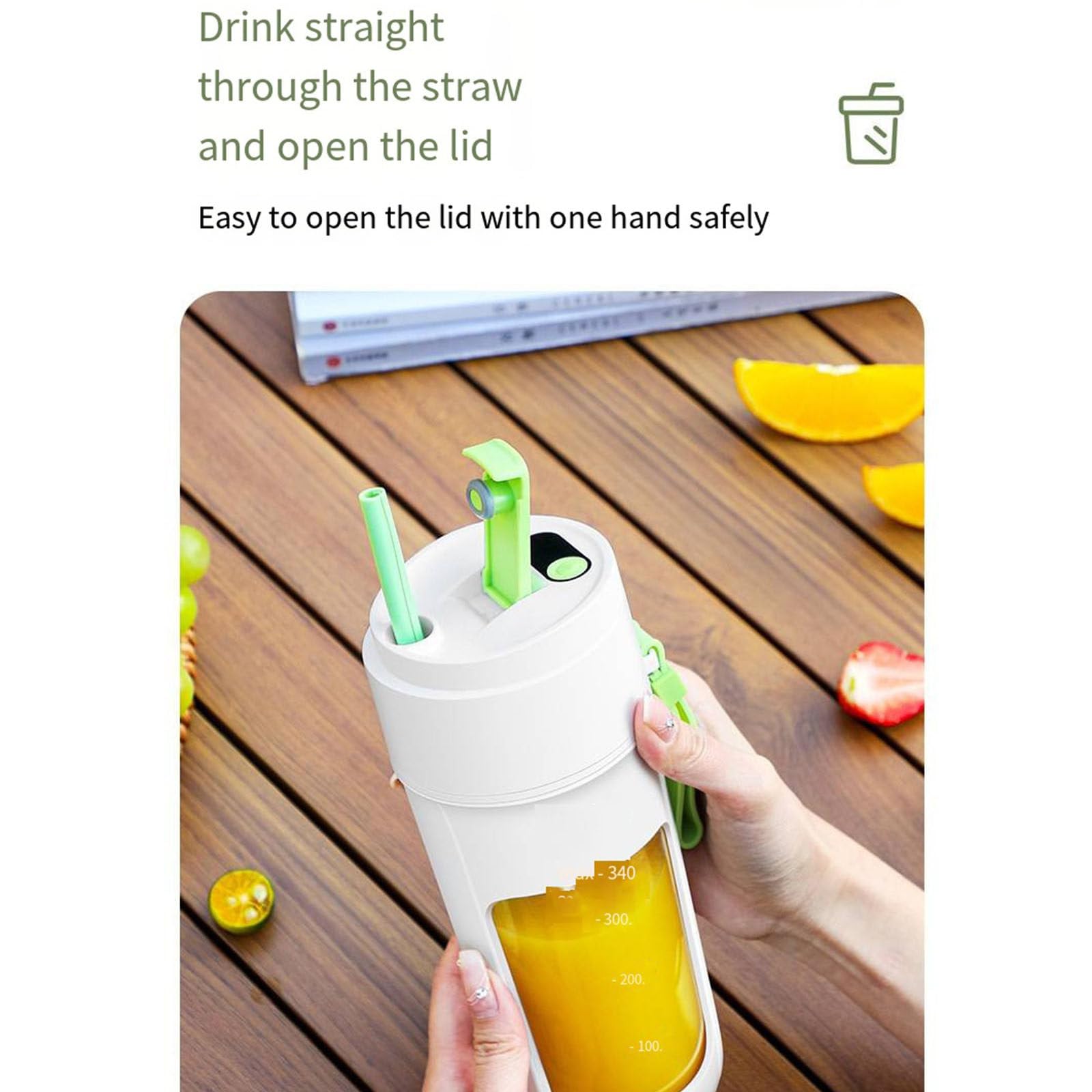 Przenośna sokowirówka do owoców Mała bezprzewodowa sokowirówka Domowa wielofunkcyjna kruszony lód Pomocniczy kubek do soku Kubek do mieszania owoców,Orange