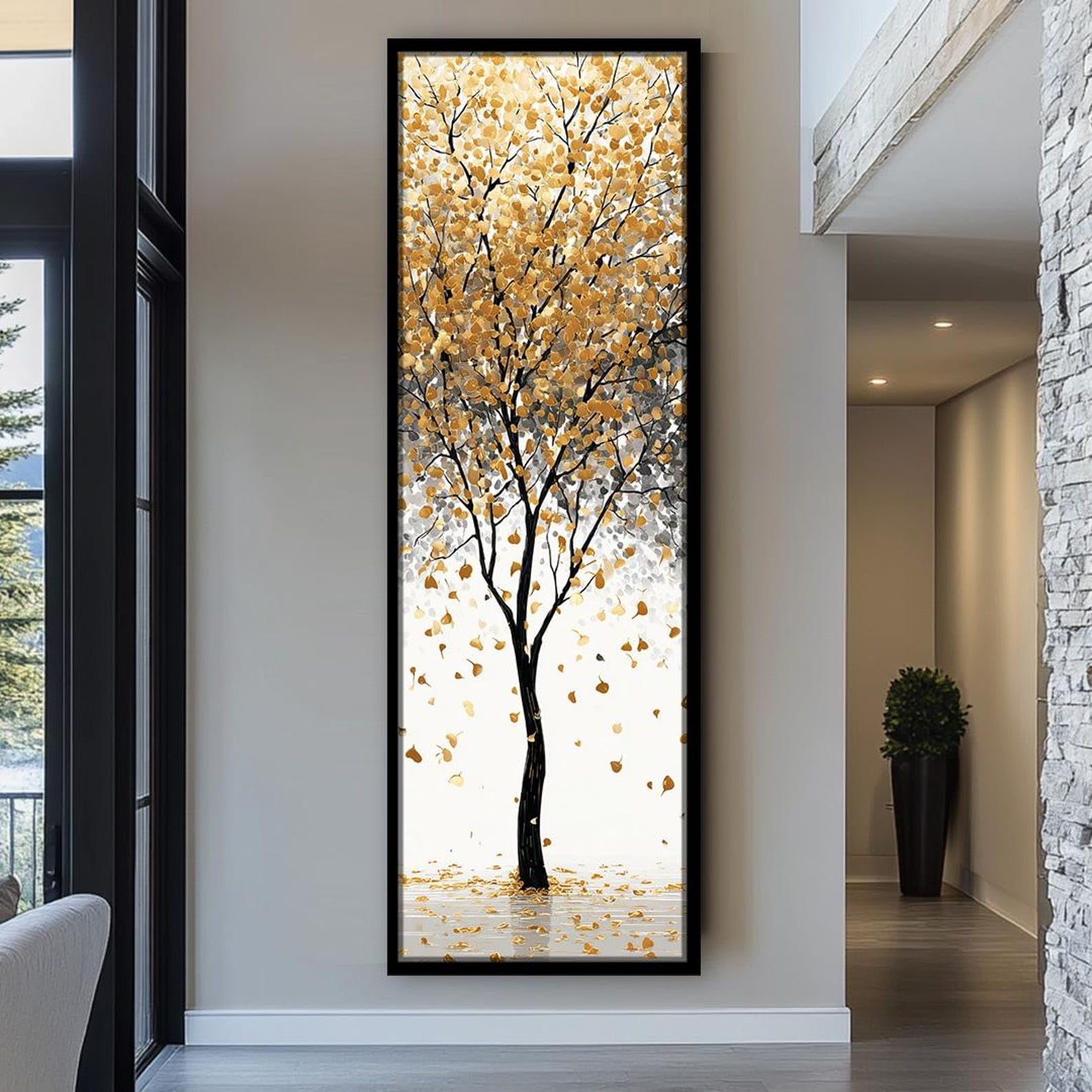 Yusuzhu Internal Frame Long Narrow Wall Art, Tall And Thin Canvas Wall Art, Vertical Art, Framed Canvas Art For Office, Rooms Or Hall Posters(30X90cm/Inner Frame)