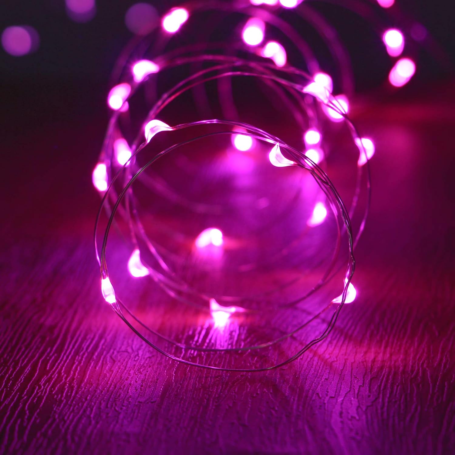 Tasodin led Fairy Lights Waterproof 16.4ft String Lights Battery Operated for Wedding, Home, Garden, Party, Christmas Decoration (1pc, Pink)