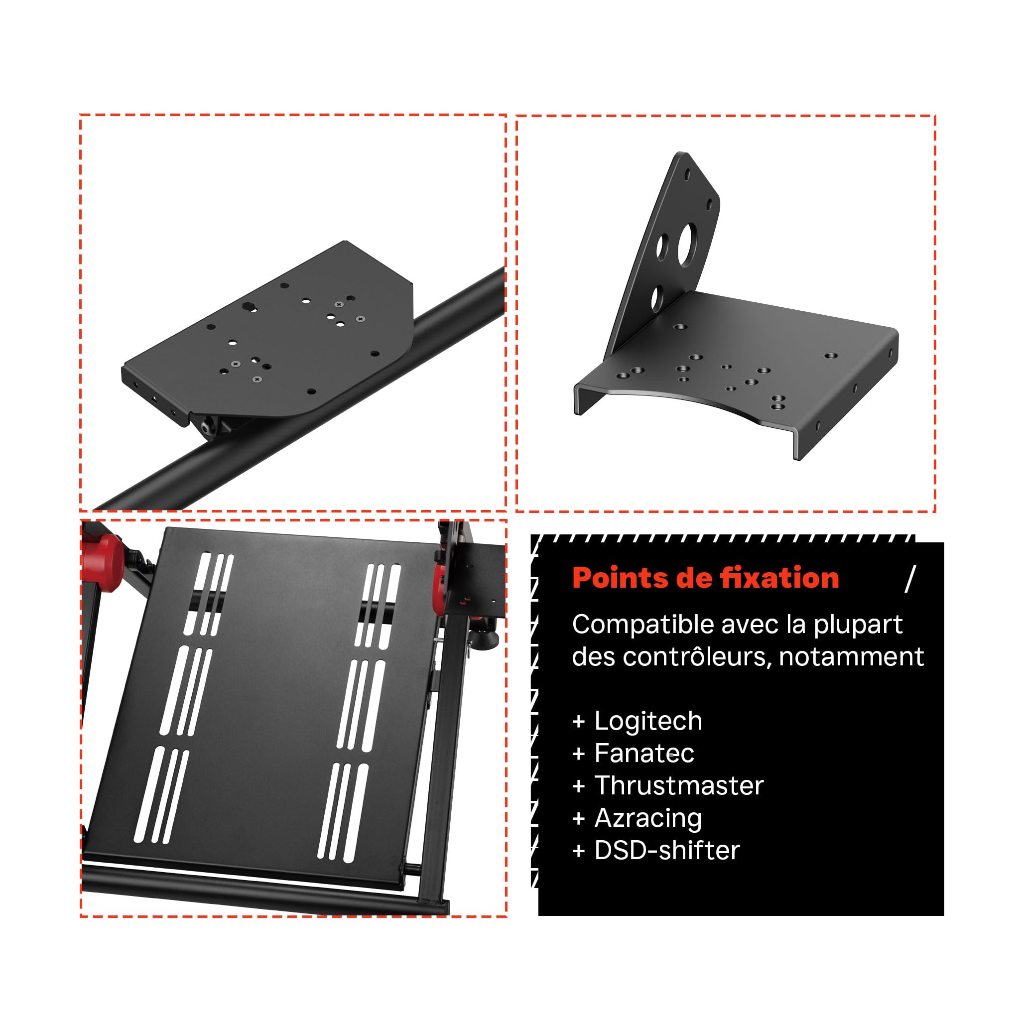 VDD Compatible avec Logitech & Fanatec - Support de roue - Support de volant de course
