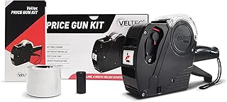 Price Gun Starter 1-Line, 8 Digits – Includes 2000 White Labels, 1 Inker and Starter Labels Preloaded, and Extra Ink Roller