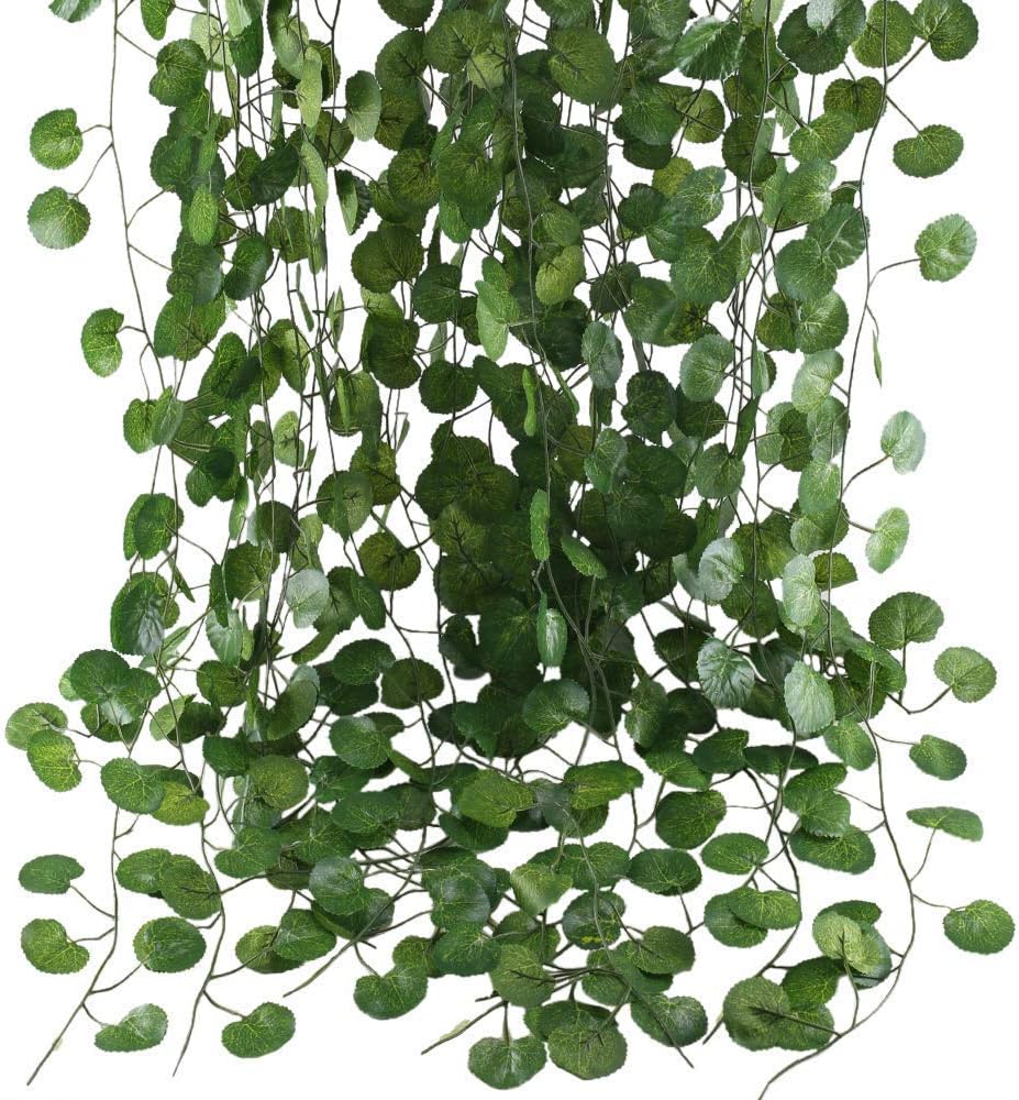 12 Pack 84Ft Artificial Vines Hanging Greenery Garland Leaves Wall Room Ceiling Decor Fake Vines for Home Kitchen Bedroom Garden Wedding Jungle Party Enchanted Forest Decorations