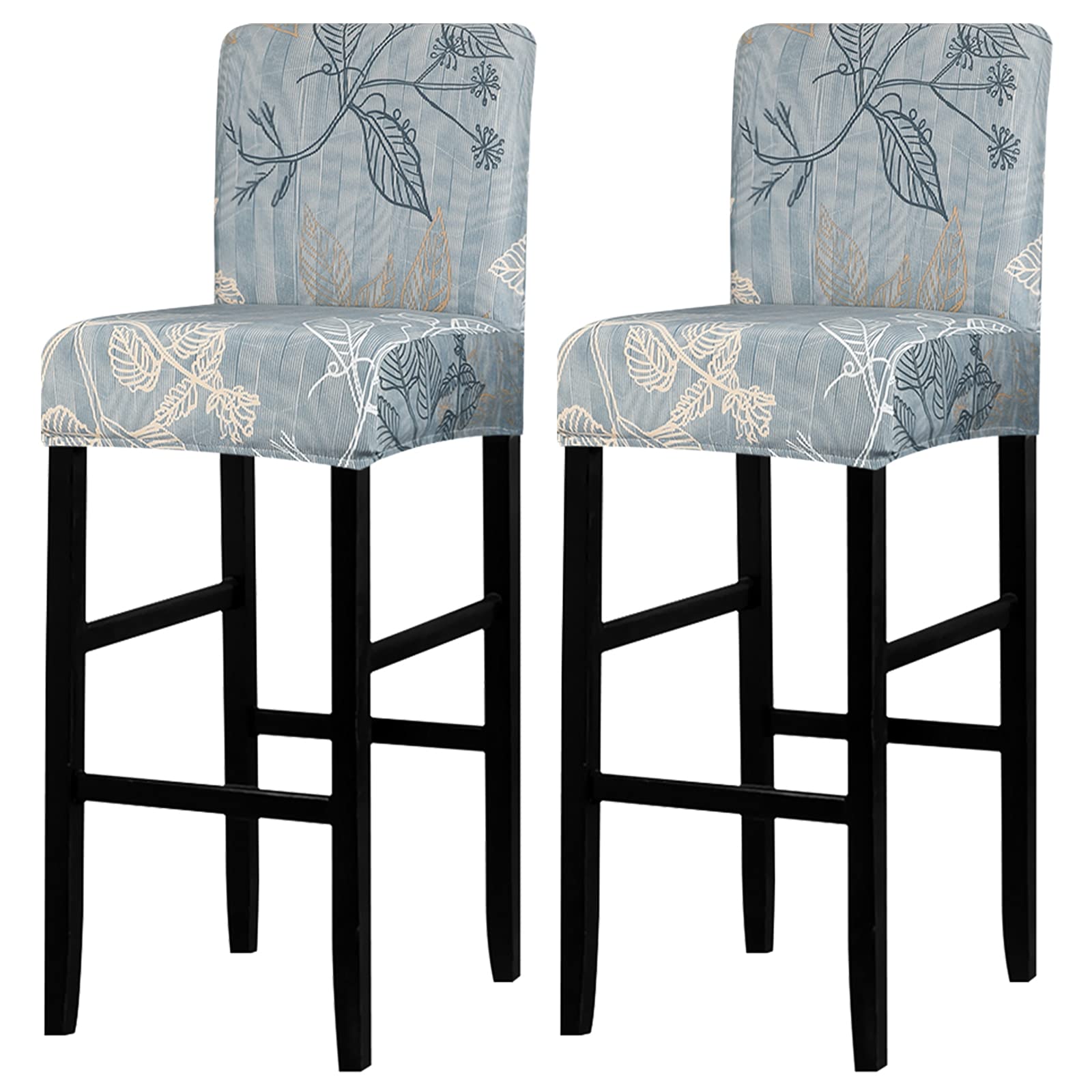 Lellen Bar Stool Chair Covers Set of 2，Jacquard Bar Stool Cover Barstool Covers Slipcovers Stretch Bar Stool Covers with Backs Bar Stool Protector