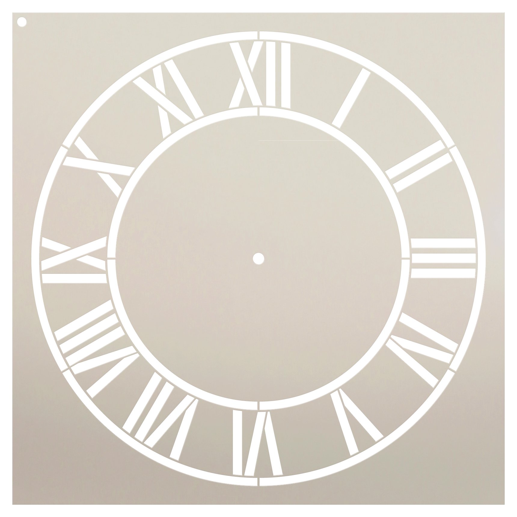 STUDIOR12 STUDIO R12Country Home Clock Face Stencil by | Roman Numerals Clock Art - Reusable Mylar Template | Painting, Chalk, Mixed Media | DIY Decor - STCL2332 - Select Size (12" Diameter)