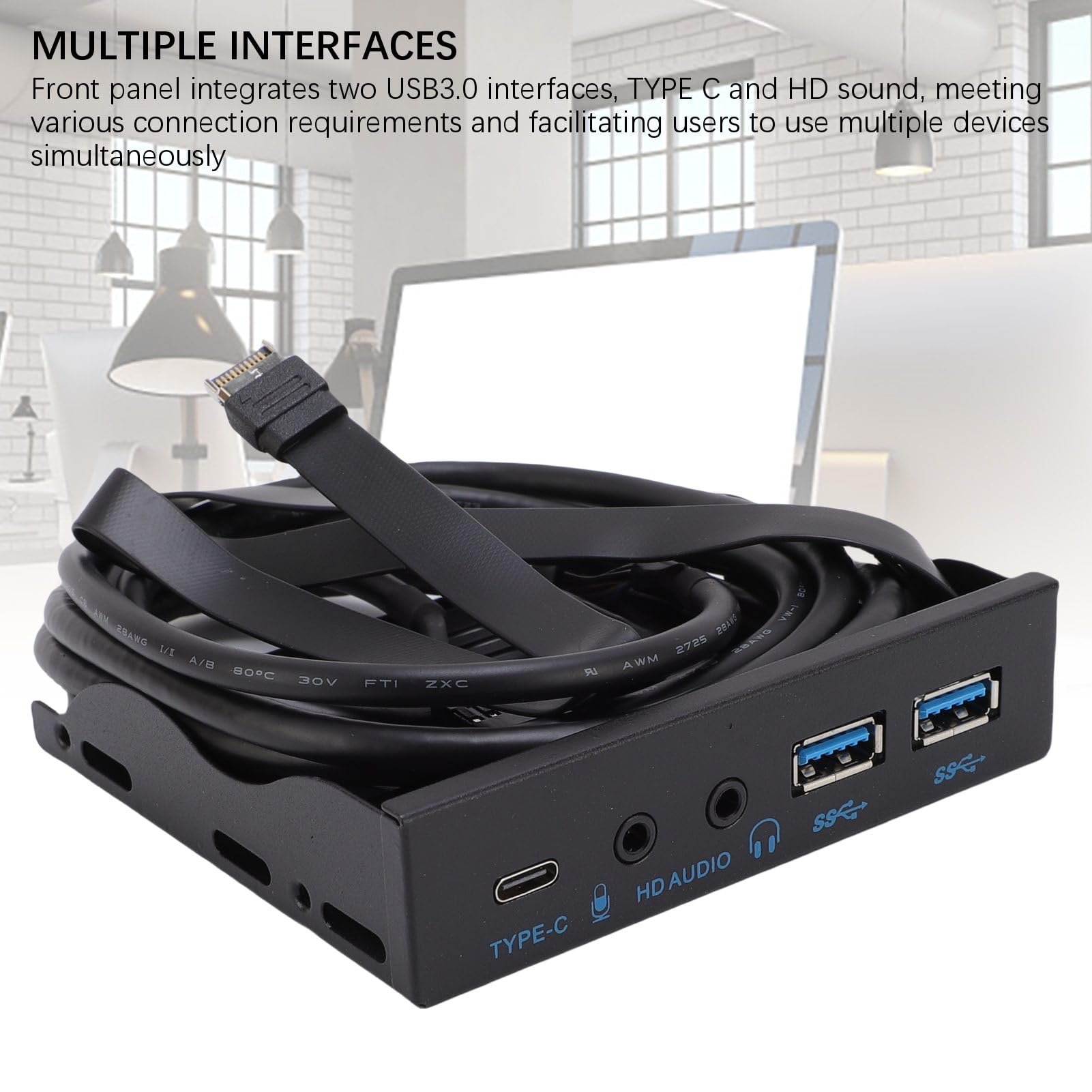 Pongnas Hub Frontale USB per PC, 3.5 Pollici, 19 Pin a USB 3.2 Gen 2 per