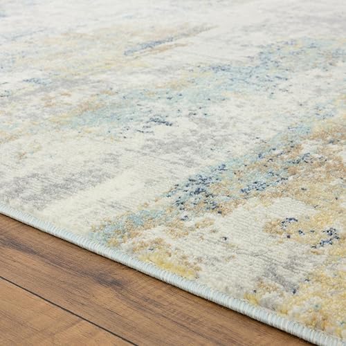 Miniatura 7 de LUXE WEAVERS Alfombra abstracta moderna para interiores, 5 x 7, color plateado