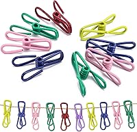 Tecbeauty 50-Pack 2.2" Waterproof Colored Steel Clothespins - Heavy Duty Chip Clips for Food Bags, Chips, Laundry & Paper