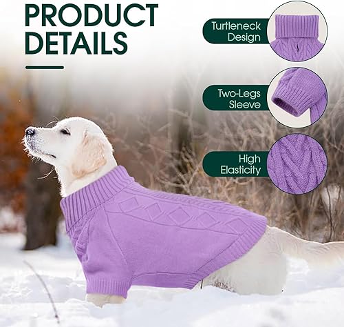 Miniatura 10 de Kuoser Suéter para perro pequeño, suéteres para perros pequeños, ropa de invierno para perros pequeños, niños y niñas, suéter de punto para perros