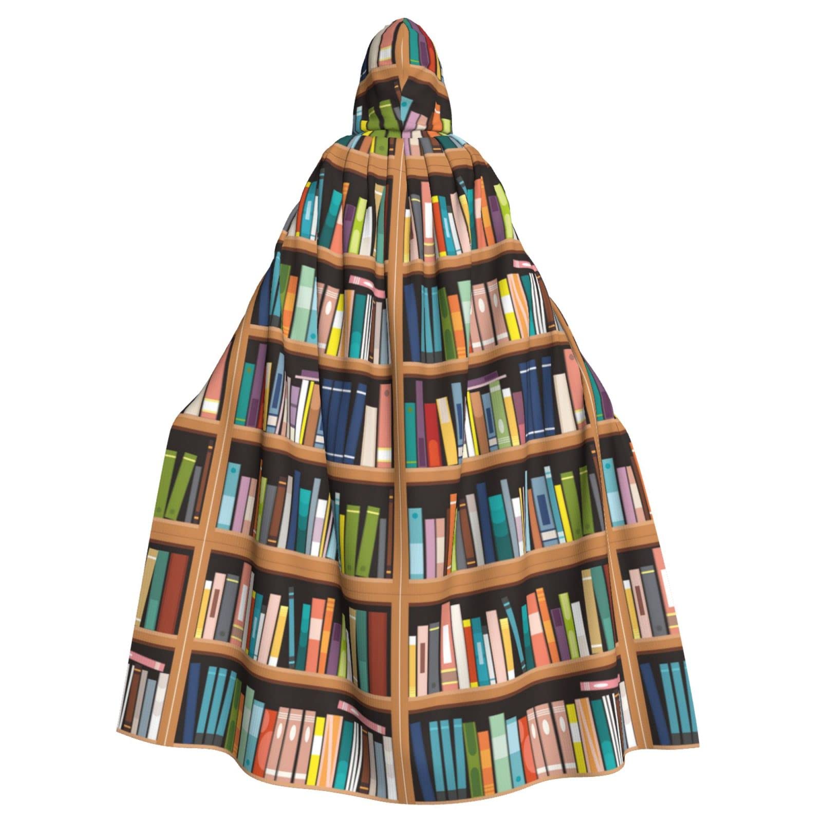 Library Bookshelf Unisex Hooded Halloween Cloak Cosplay Halloween Christmas Fancy Dress Costumes For Adults — image 1