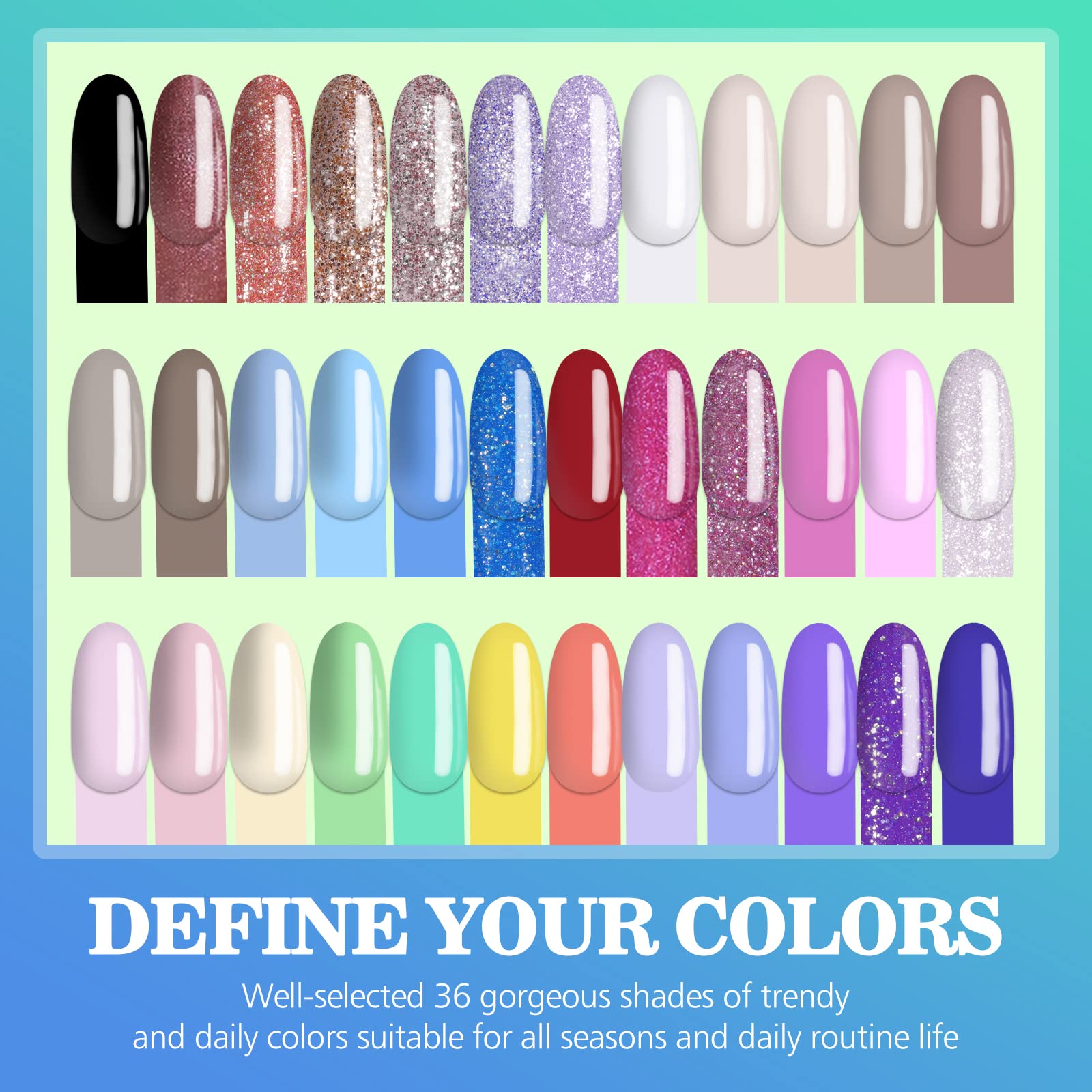 Amazon.com: NKOOE 36 Colors Acrylic Nail Powder Set (10g/0.35oz