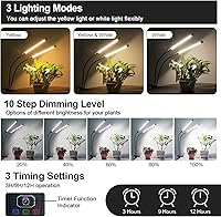 Vista 2 de bseah Luz de cultivo de plantas para plantas de interior, luz de crecimiento interior de espectro completo, regulable de 10 niveles y temporizador