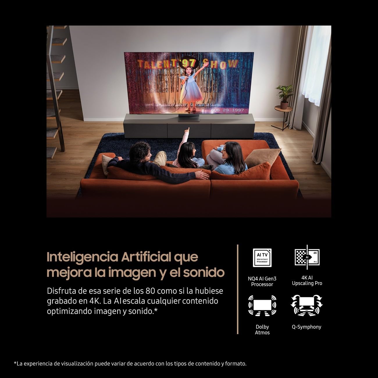 Samsung TV 50 Pulgadas Neo QLED QN90F 4K Mini LED Smart TV con Vision AI, Pantalla sin Reflejos con Glare Free y Quantum Matrix Technology Plus