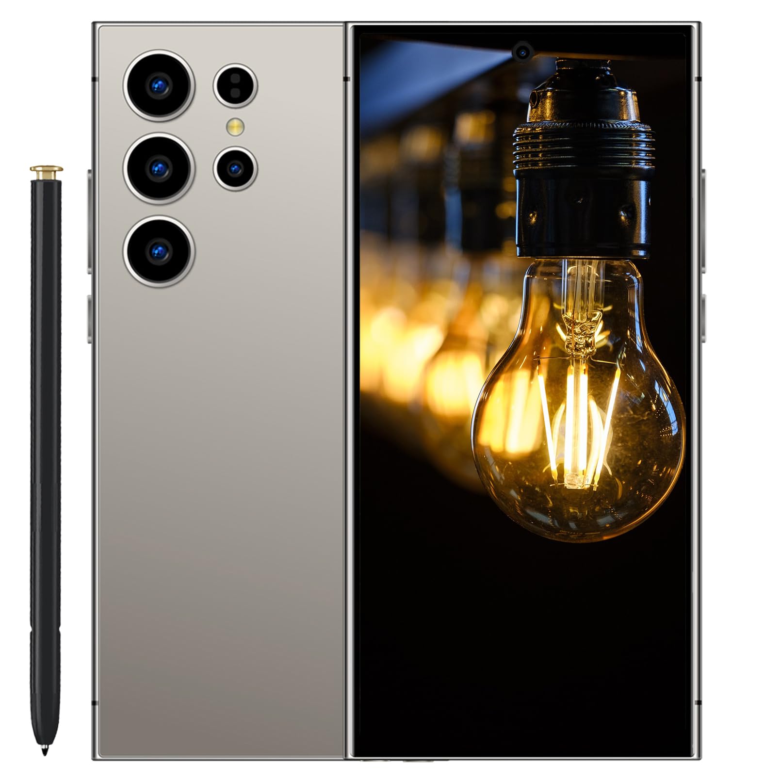 I25 Ultra Unlocked Cell Phone, 8GB+256GB Snapdragon 8 Gen 3 Android Smartphone, 6800mAh Battery Fast Charging Mobile Phone, 6.8" FHD+ 120Hz Screen, 108MP Camera, Dual SIM Phone/GPS/Face ID - Gray