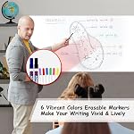 Large Whiteboard Sticker, ACVVIP Self-Adhesive Whiteboard Wall Sticker - 16.5" x 118"(42x300cm) - 8 Colors Markers & 1 Eraser Cloth - Dry Erase Board Sticker for Classroom, Home, Office - White