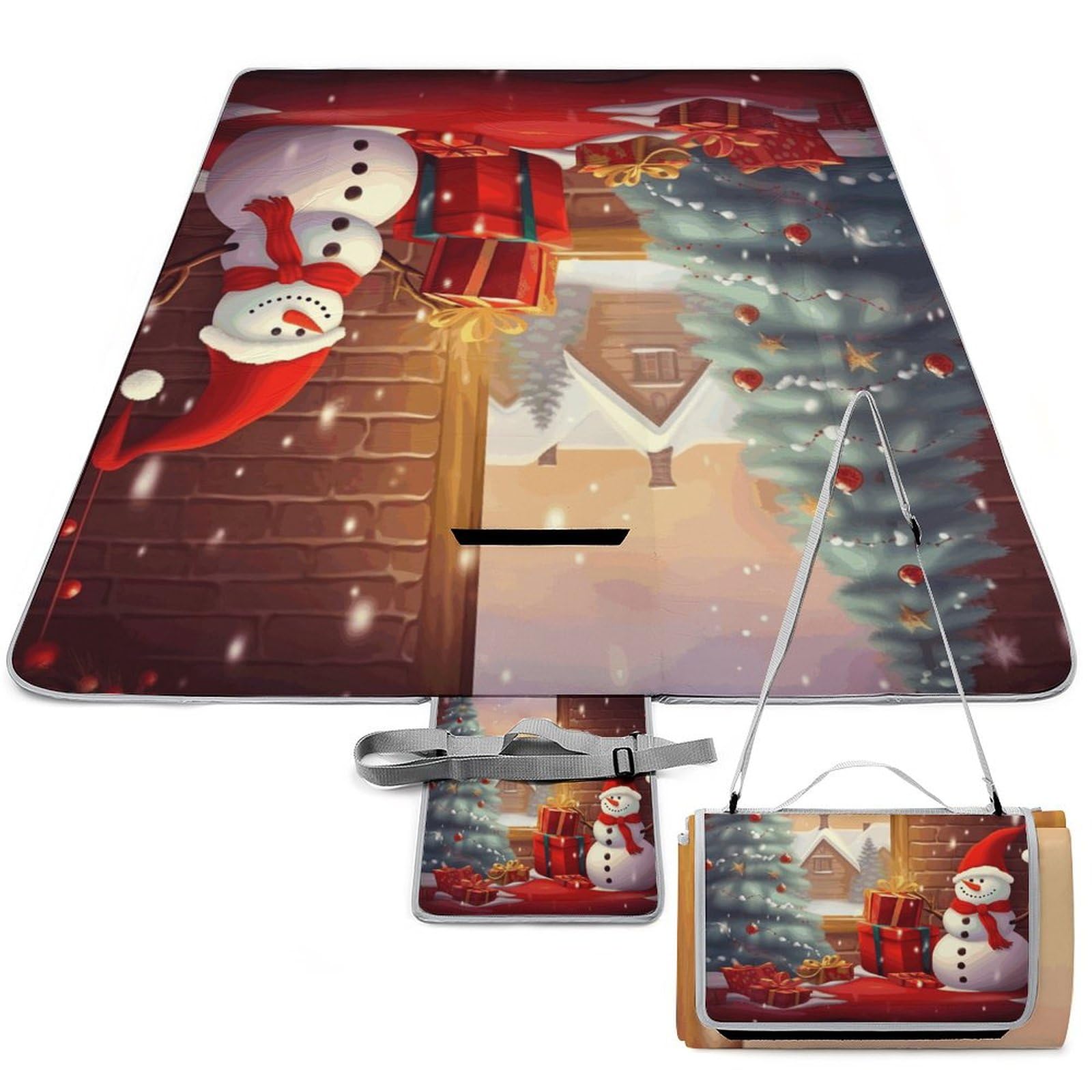 LQWOK Picnic Mats, Merry Christmas Day Printed Picnic Mats,Travel Picnic Mats,Fashionable Picnic Mats,Folding Picnic Mats
