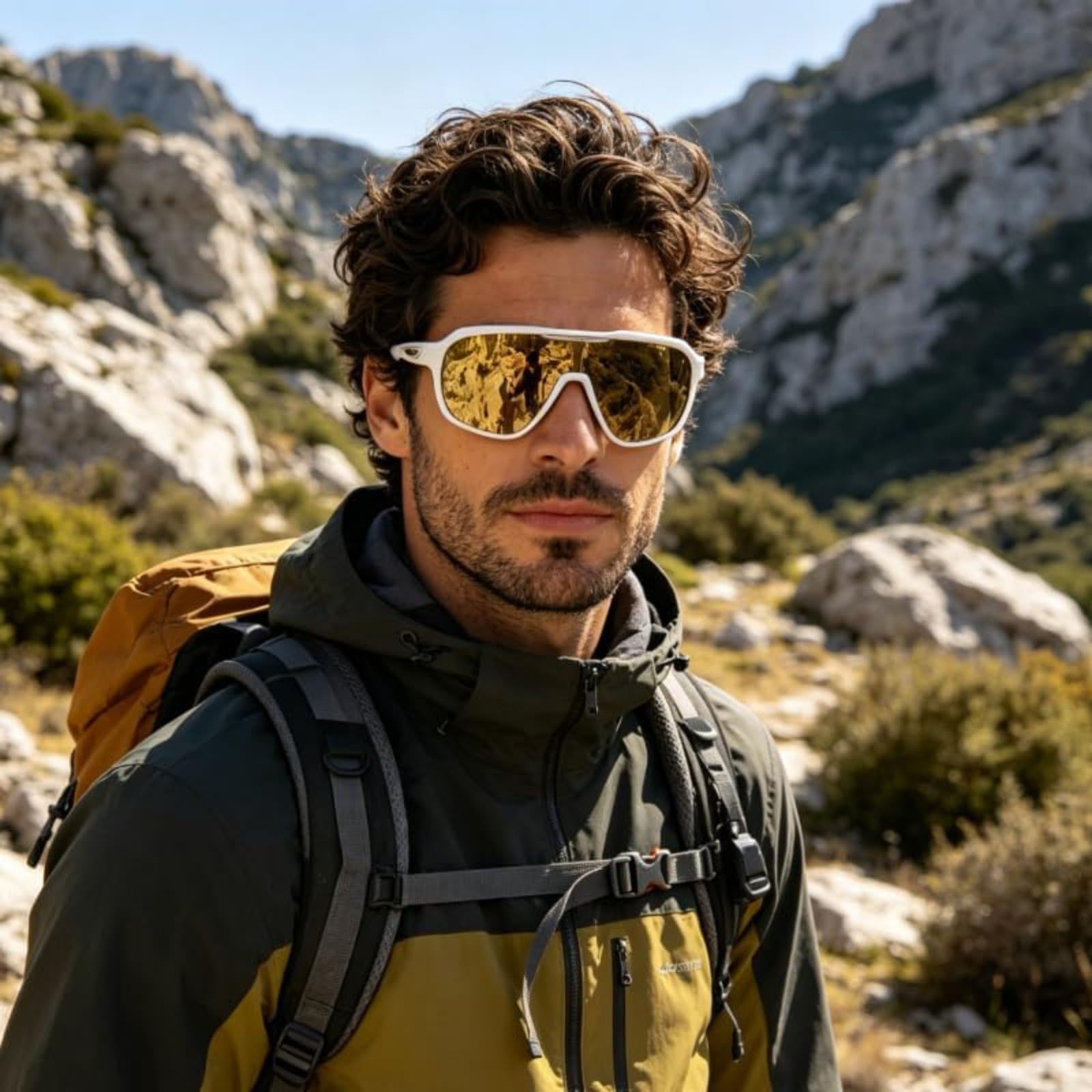 Gafas Deportivas de Sol Polarizadas UV400, Lentes Panorámicas Antideslumbrantes Y Antiniebla, Montura TR90 Ligera Para Ciclismo Running Aire Libre