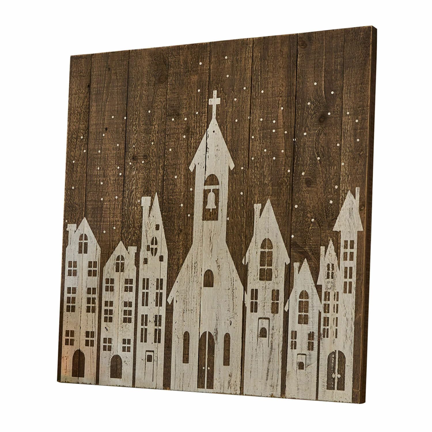 Loberon Dekoboard Luce, antikbraun/weiß