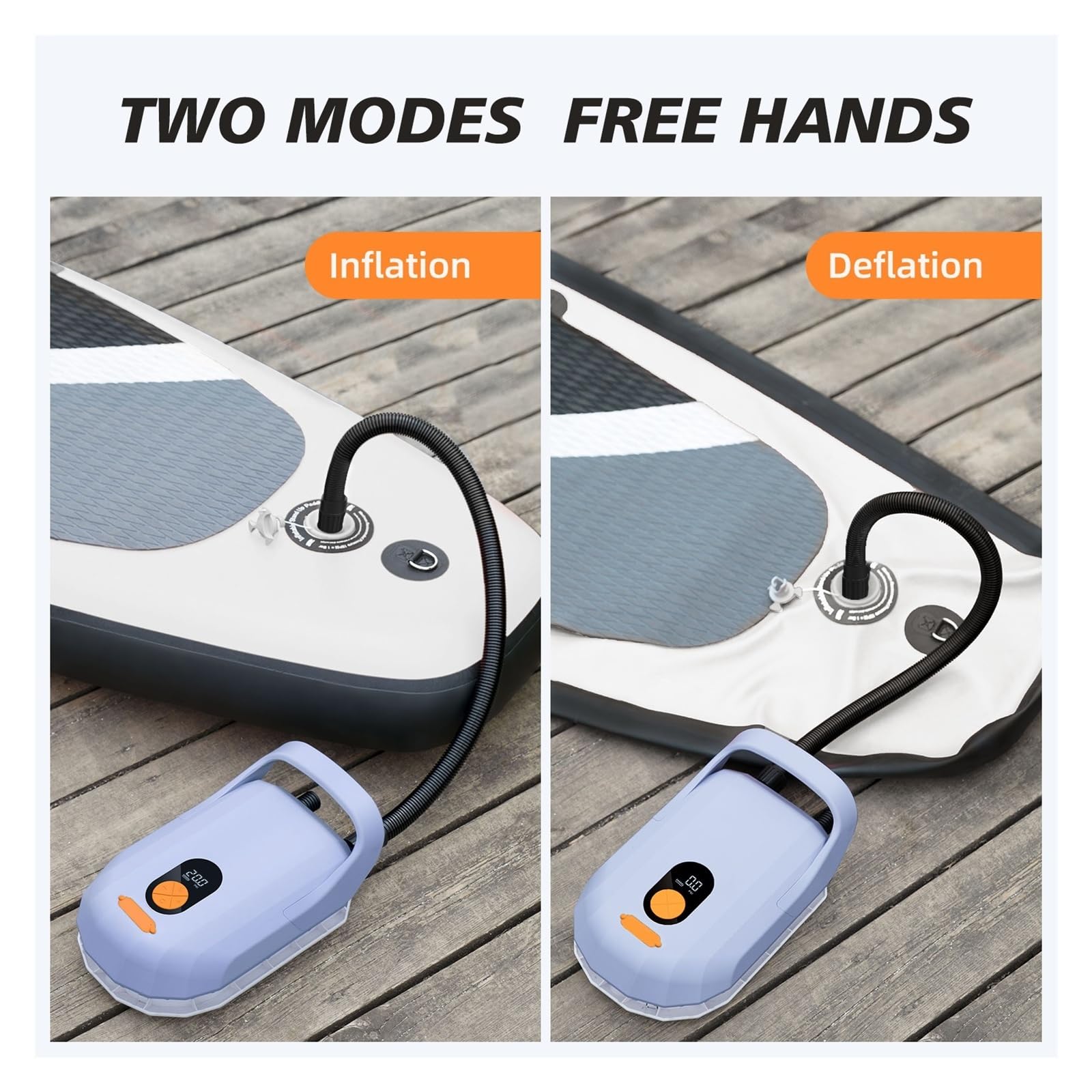 Inflador Electrico, Bomba de aire eléctrica con batería de 7800 mAh, 20 PSI máx., recargable, for conectar al coche.
