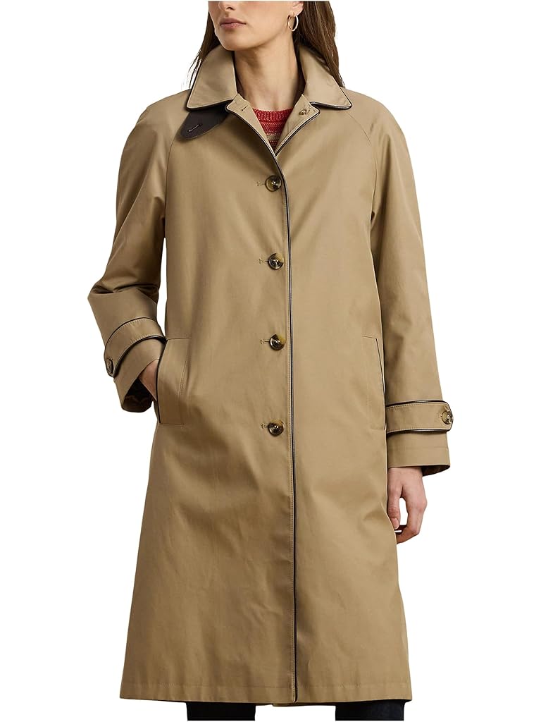 Bone Lauren Ralph Lauren Pu Trim Balmacaan 42"