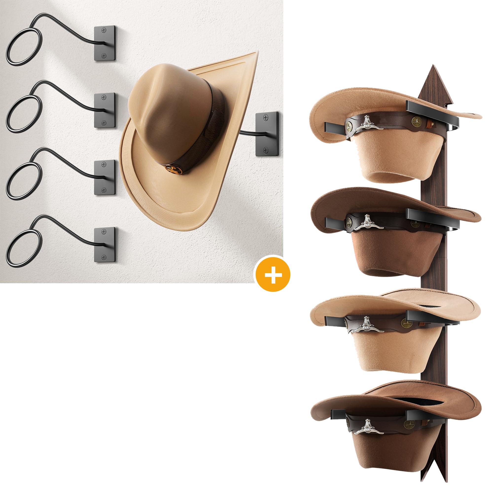 Cowboyhoed Houder Voor De Muur,2 Stuks Wandgemonteerde