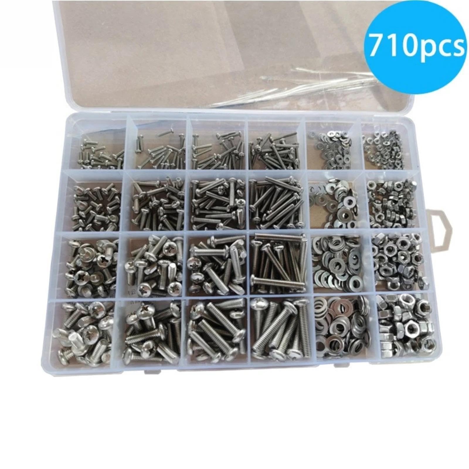 Tuercas y Tornillos Kit surtido de tuercas y pernos 710 piezas