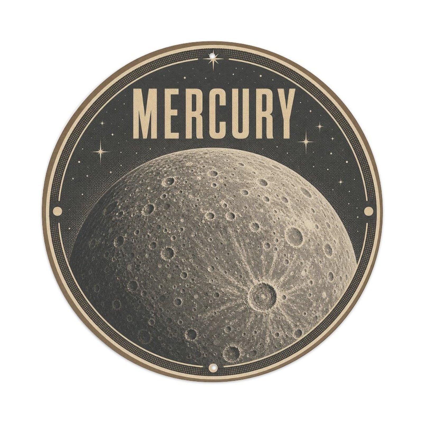 Cosmos Universe Mercury Planet Terrestrial World Metal Tin Sign