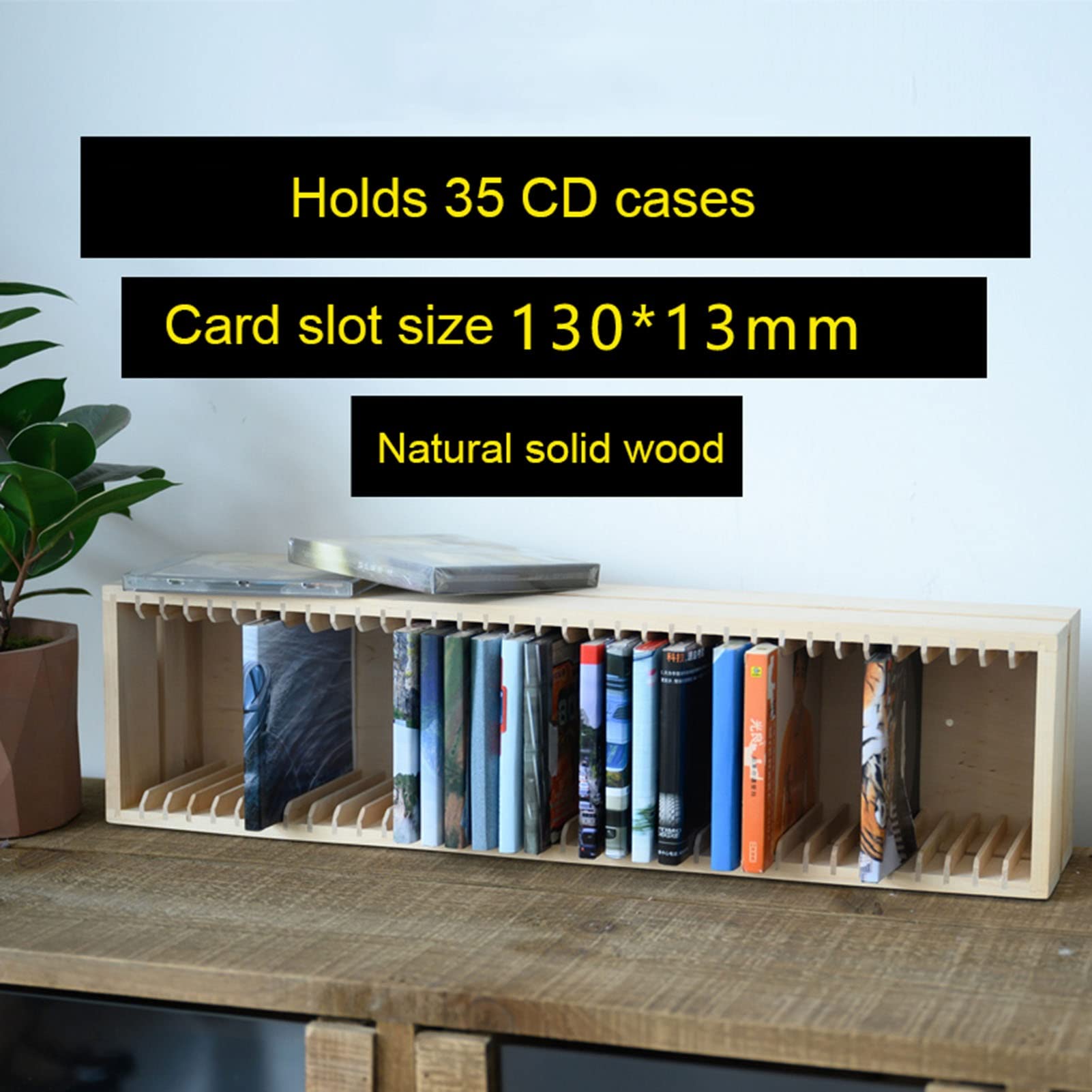 Amazon.com: SOBS Natural Pine Wood CD DVD Rack CD Storage Shelf