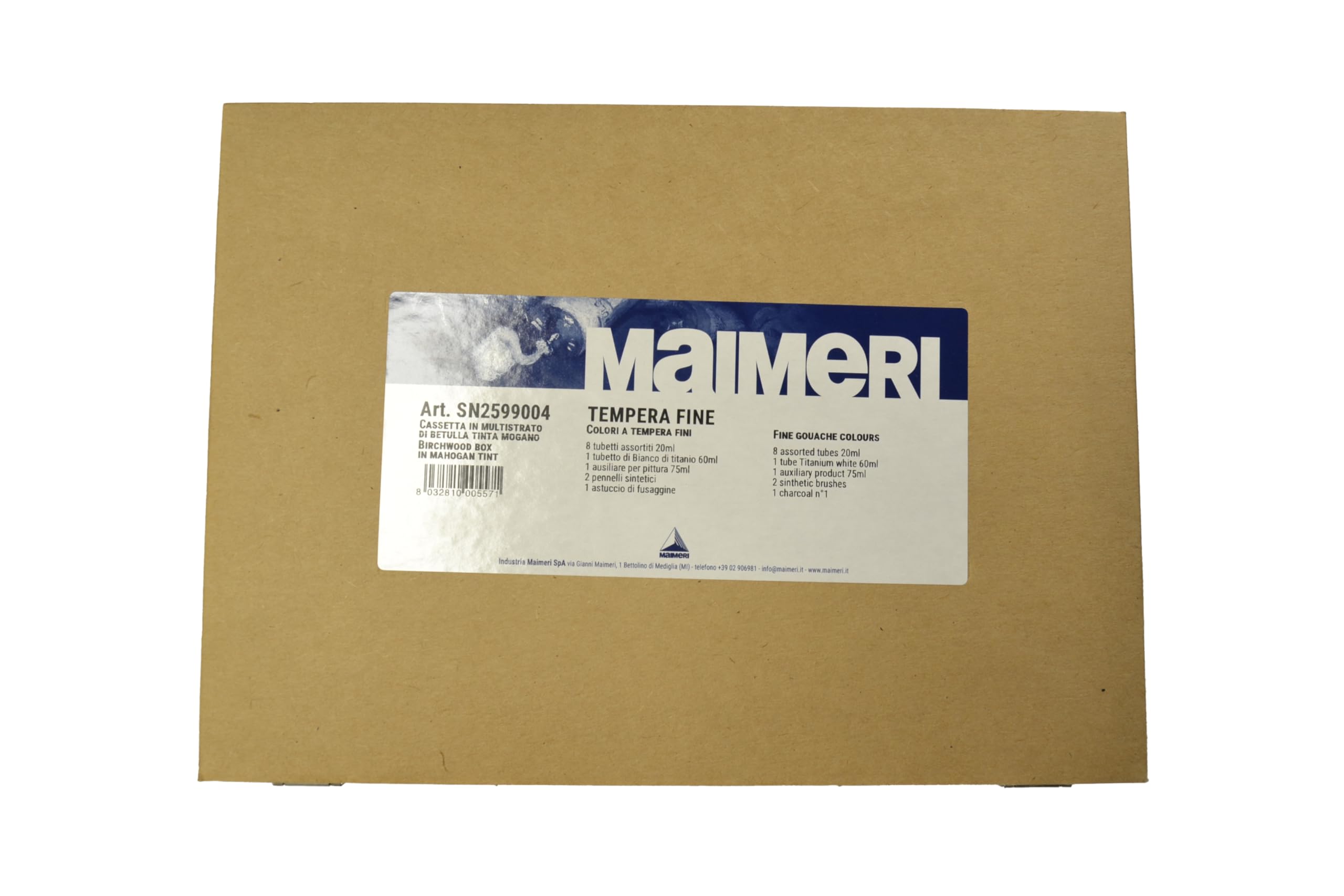 MAIMERI CASSETTA IN LEGNO 23x32 MAIMERI TEMPERA FINE + ACCESSORI