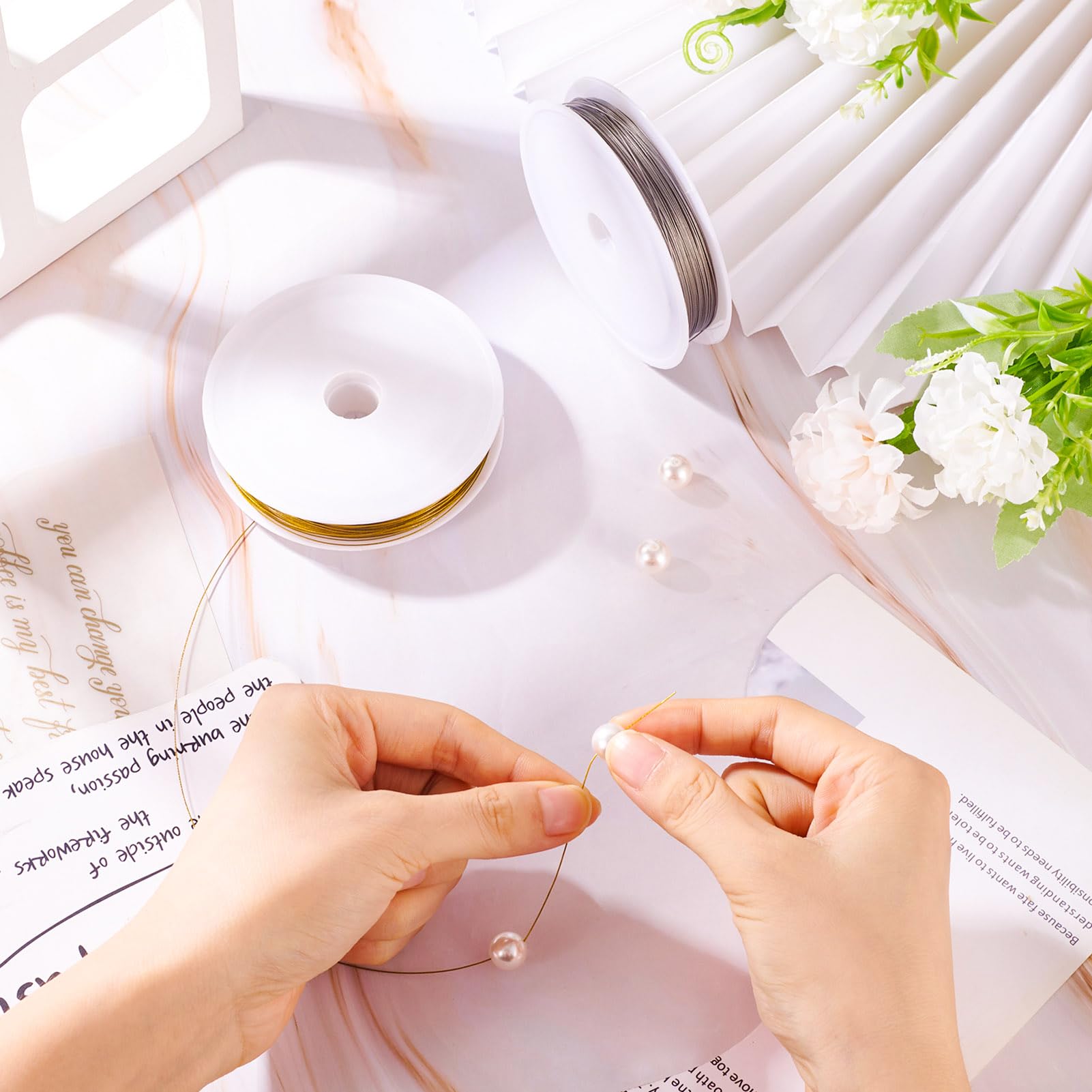 Craftdady 2 Rolls 0.38 mm Tiger Tail Wire for Jewelry Making Stainless Steel Bead Stringing Wire Metal Craft Wire for Necklace Earring Bracelet Making - Image 6