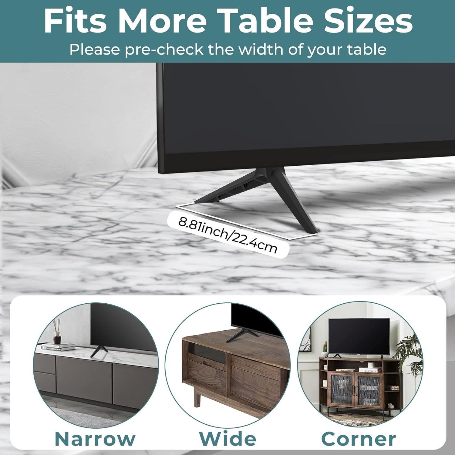 TV Stand Only for Vizio TV Stand Legs D43FX-F4, Not for Other TV Model, Replacement Legs for Vizio TV wr Screws & Instructions, No Drilling Required
