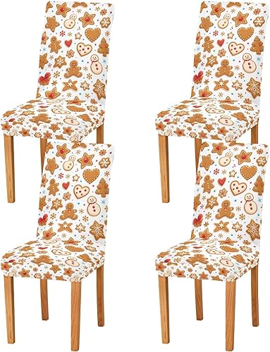 Miniatura 9 de Kcldeci Juego de 4 fundas de elastano para sillas de comedor para el día de San Valentín, fundas protectoras elásticas para sillas con estampado de