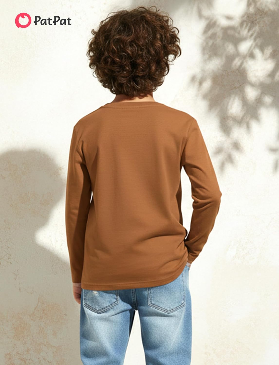 PATPAT Boys Long Sleeve Shirts Cotton Solid Crew Neck Basic Shirts 5-16 Years - Image 5