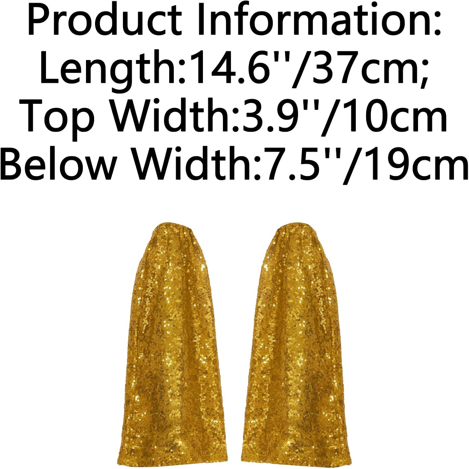 Freebily Shiny Bell Sleeves Women's 1 Pair Sparkly Sequin Flared Arm Warmers for Party Carnival Stage Performance