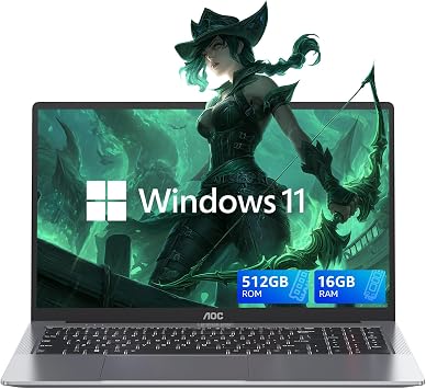 ACEMAGIC 15.6 inch Laptop, 2026 Laptop, 16GB RAM 512GB SSD, ntel N150 ProcessorUp to 3.6GHz, Laptop Computer, Full HD IPS Display, Win 11 Pro for Business & Students, Multitasking