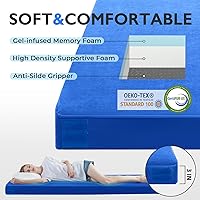 Vista 2 de Kingfun 3 Inch CertiPUR-US Memory Foam Camping Mattress, Waterproof Roll up Sleeping Pad, Thick Floor Sleeping Mats for Tent with Removable Travel