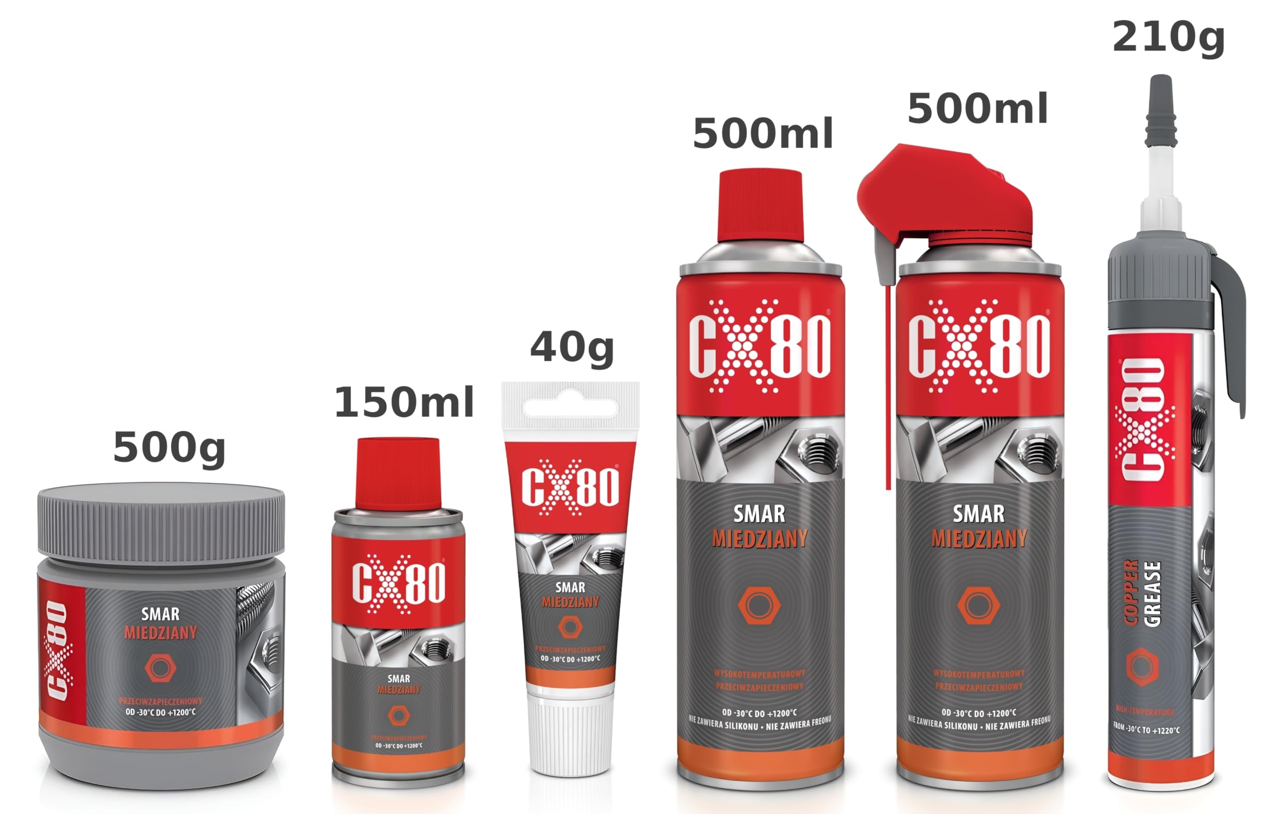 CX80 Kupferpaste & Kupferspray - Anti Seize Paste bis 1200°C - Premium Hochtemperaturfett für Auto, Industrie & KFZ - Schmiermittel (Wählbares Format) - Bestschweissen.de (2, Applikator 210 g)
