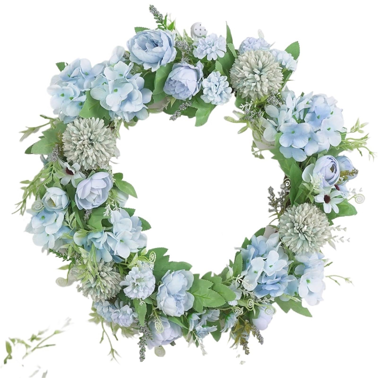 Luysgbxr Blue Wreaths Flower Wreath Simulation Peony Front Door Wall Hanging Fall For Wedding Party Indoor Outdoor Home Decoration(Blue)