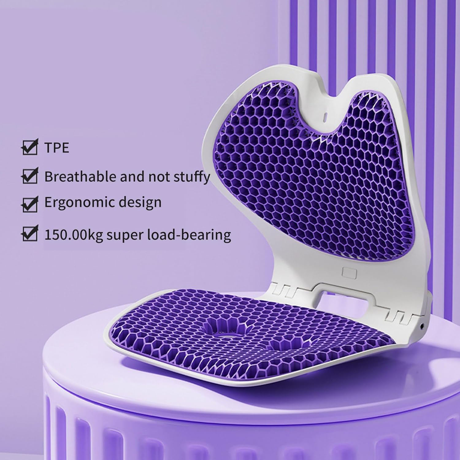 Mjaie Pliable Supportive Vessel Seat Pad Providing Lumbar Assist for Fishing Vessel and Chair Memory Spume Seat Pillow for Back Pain
