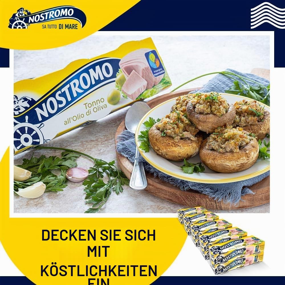 Nostromo - Thunfisch mit Olivenöl, 30x 70gr Dosen. Escort -Format aus 10 Packungen. Proteinquelle ohne Konservierungsmittel + Italian Gourmet polpa 400g