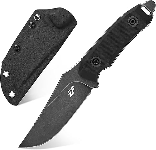 Eafengrow EF126 Cuchillo de hoja fija 14C28N Hoja de acero, mango Micarta Cuchillo fijo de espiga completa para acampar al aire libre, caza,