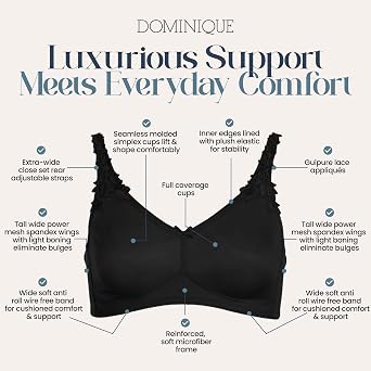 Dominique Jillian Full Figure Wire Free Minimizer Bra, Lingerie for Women