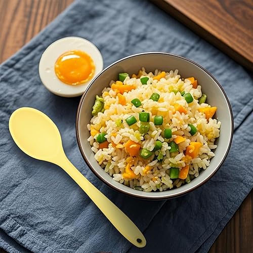 Miniatura 5 de Juego de 8 cucharas de silicona antiadherentes resistentes al calor, ideal para cocinar, hornear, mezclar, agitar, incluye cucharas ranuradas y