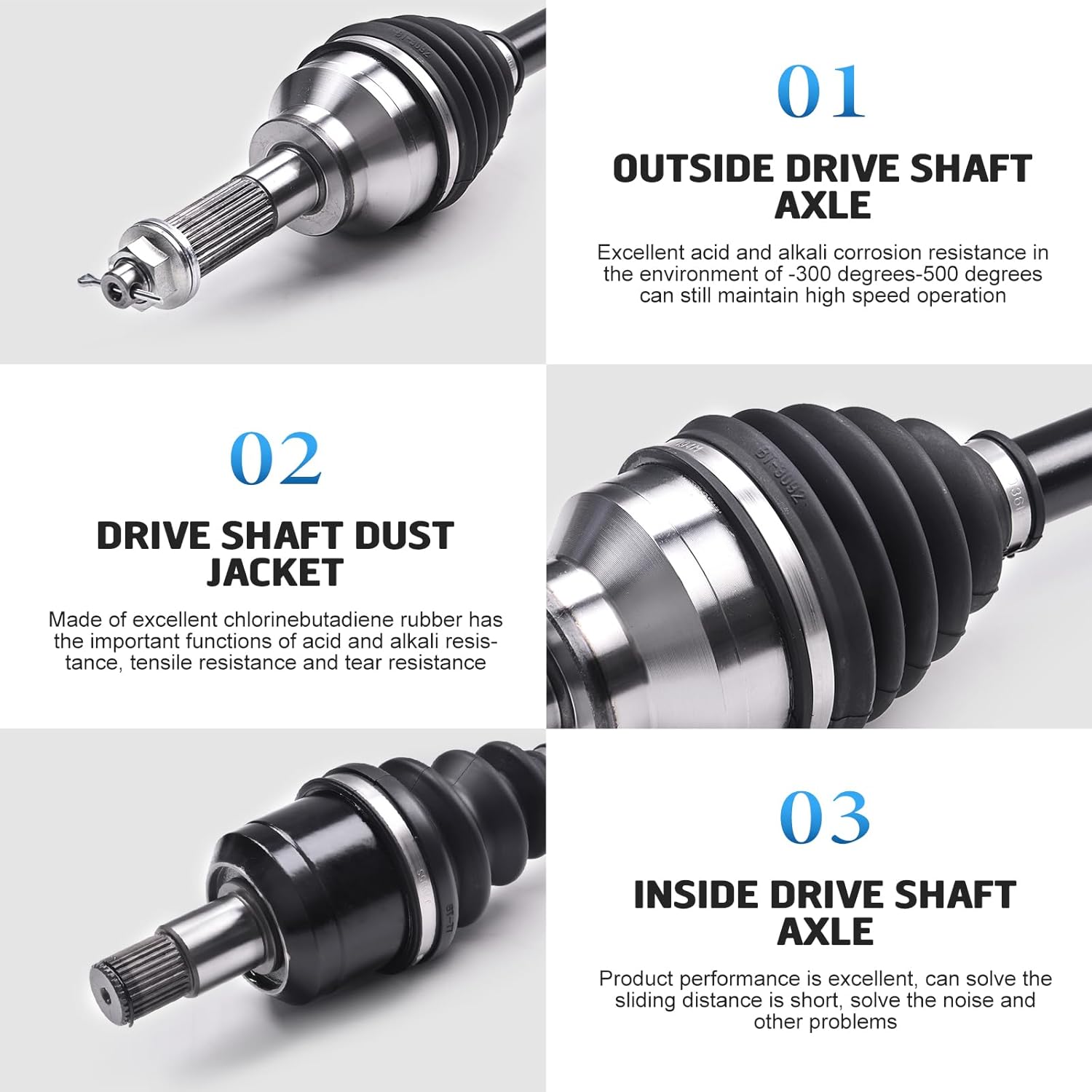 KLV Rear Left Drive Shaft CV Axle Compatible with 2015 2016 2017 2018 2019 2020 2021 2022 Kawasaki Mule Pro FX/FXT/FXR/DX/DXT 59266-0050 59266-0049