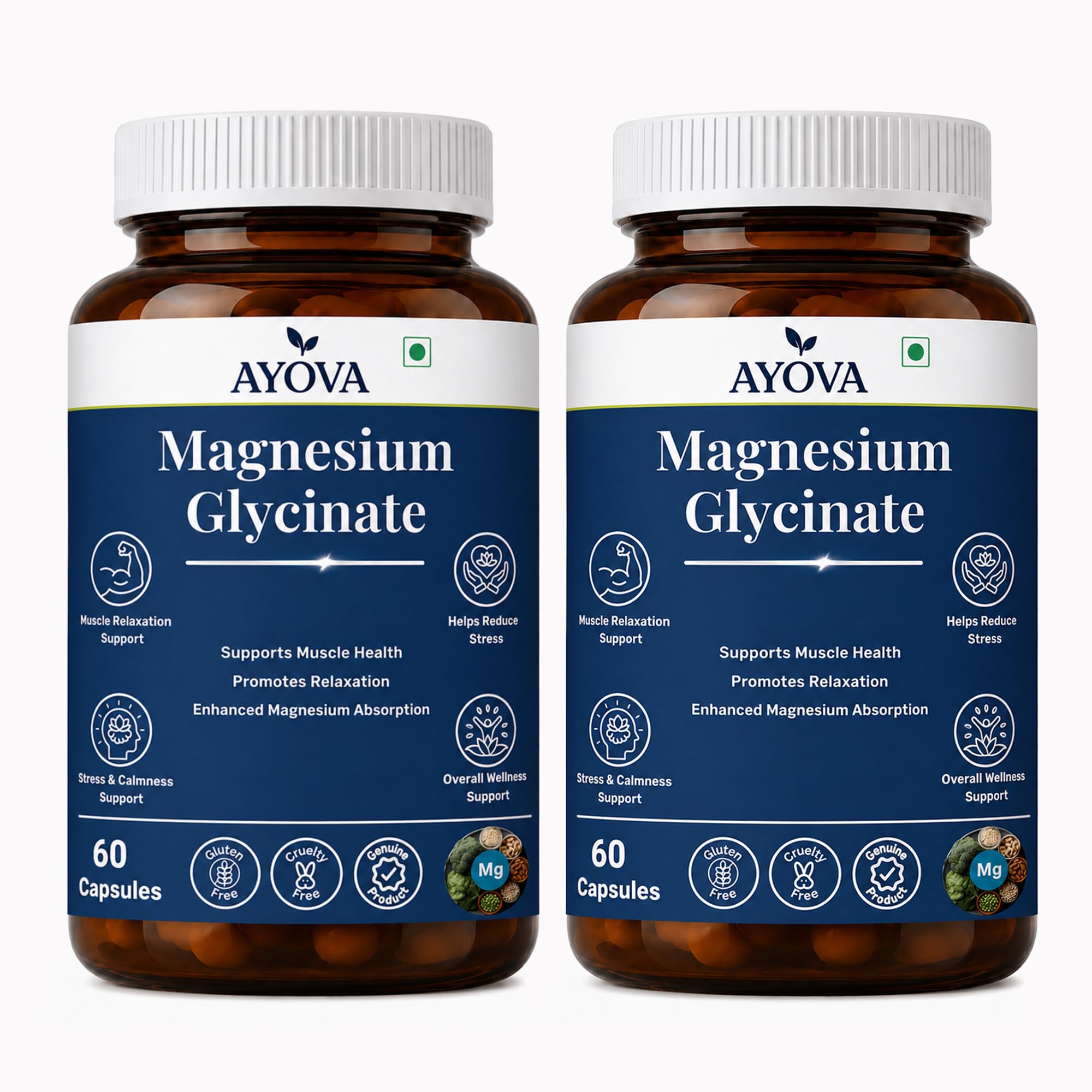Magnesium Glycinate Supplement | Magnesium Supplement for Muscle Support, Recovery & Relaxation | Supports Better Sleep & Daily Wellness | 120 Vegetarian Capsules | Pack of 2-image-13